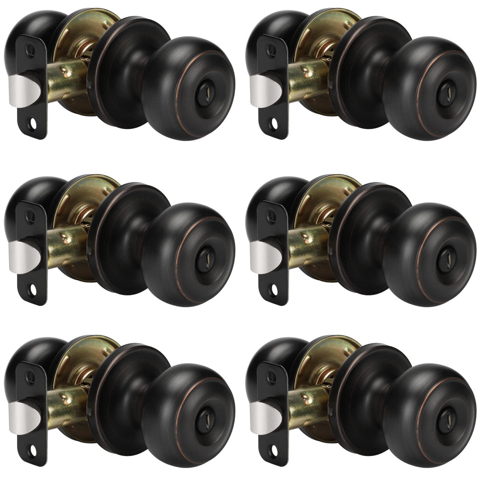 Goldenwarm oil-rubbed bronze interior knob closeup with durable finish.