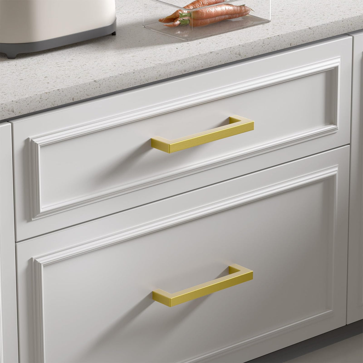 Goldenwarm 10-pack brass pulls add durable, stylish hardware to cabinets.