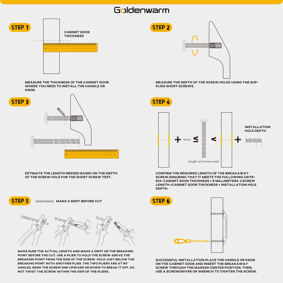 Goldenwarm packaged knobs arrive protected to prevent damage