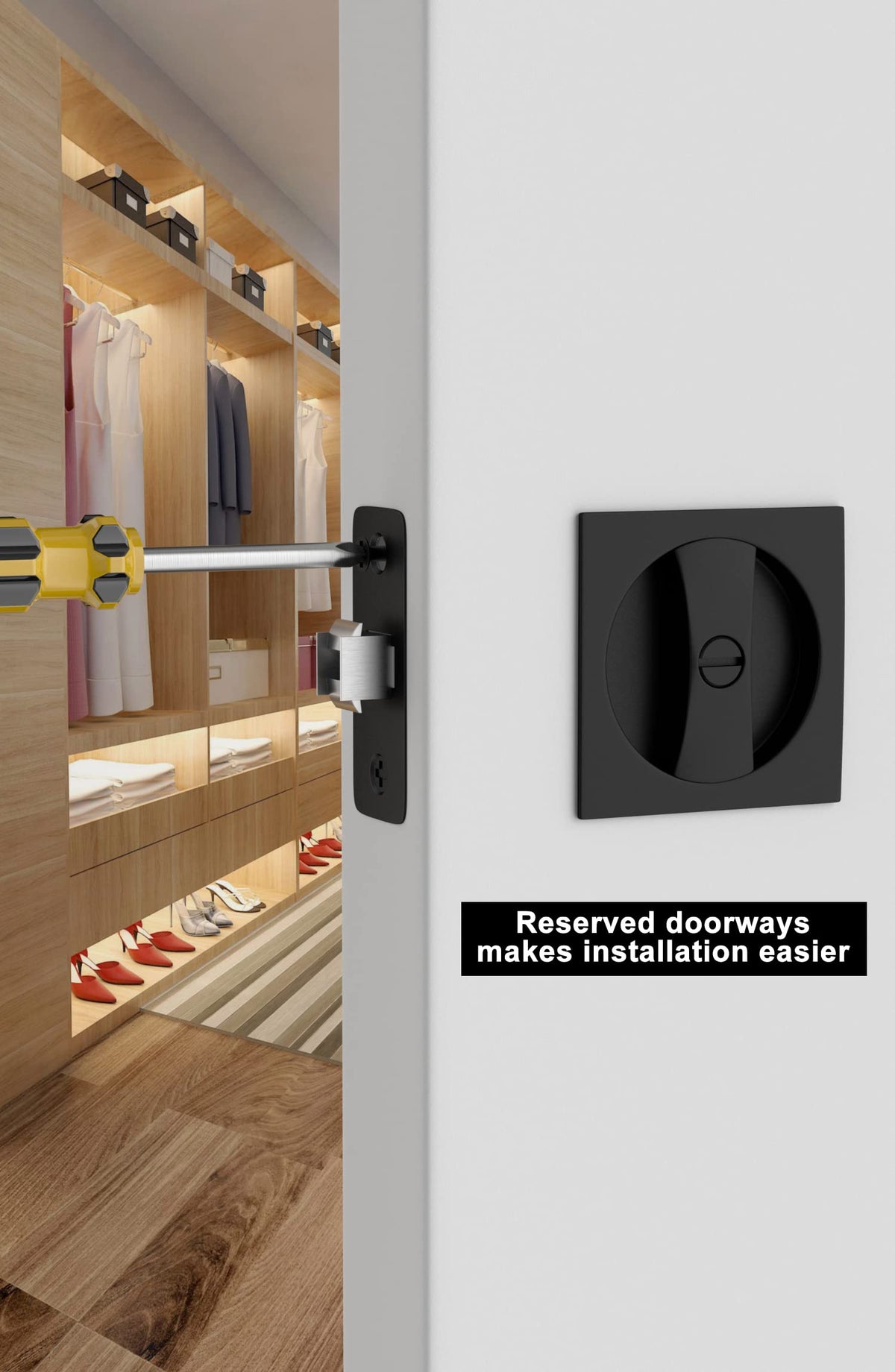 Goldenwarm reversible design enables left or right handed installation.