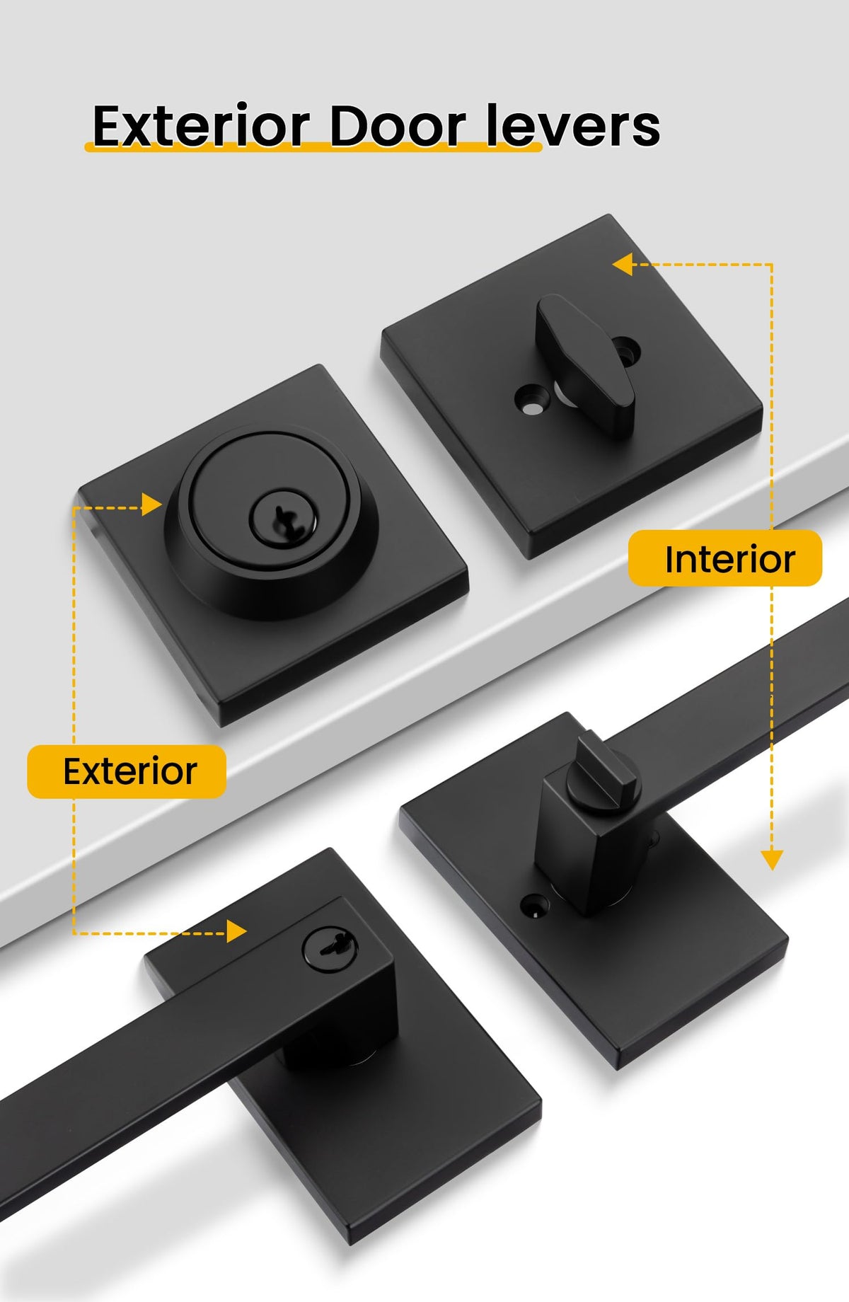 Goldenwarm reversible interior lever for left or right-handed doors