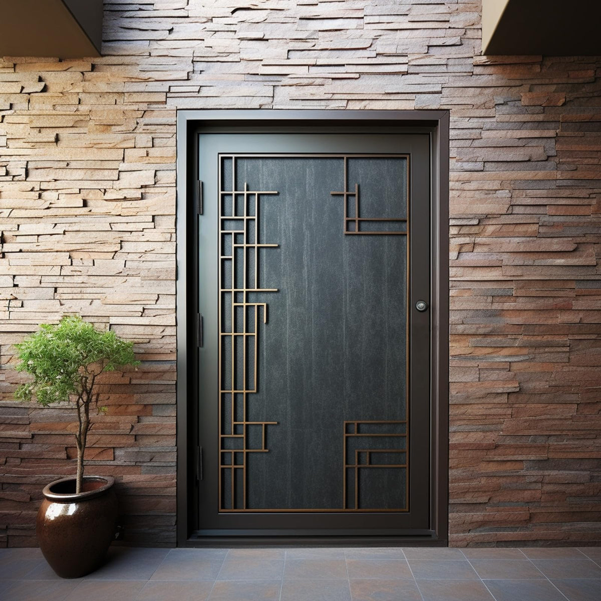 Goldenwarm rust-resistant coating preserves bronze finish on exterior doors.