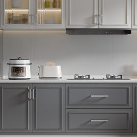 Goldenwarm 5-inch square cabinet pull in brushed nickel for modern kitchen upgrades