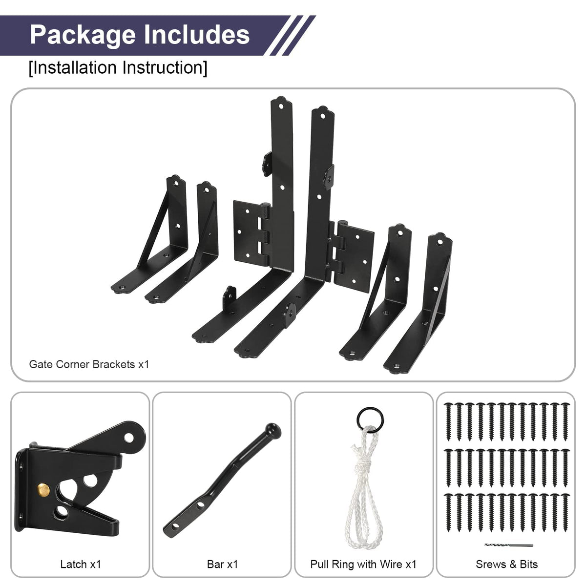 GoldOrcle gate brackets hinges assembly highlights easy mounting and strong support.