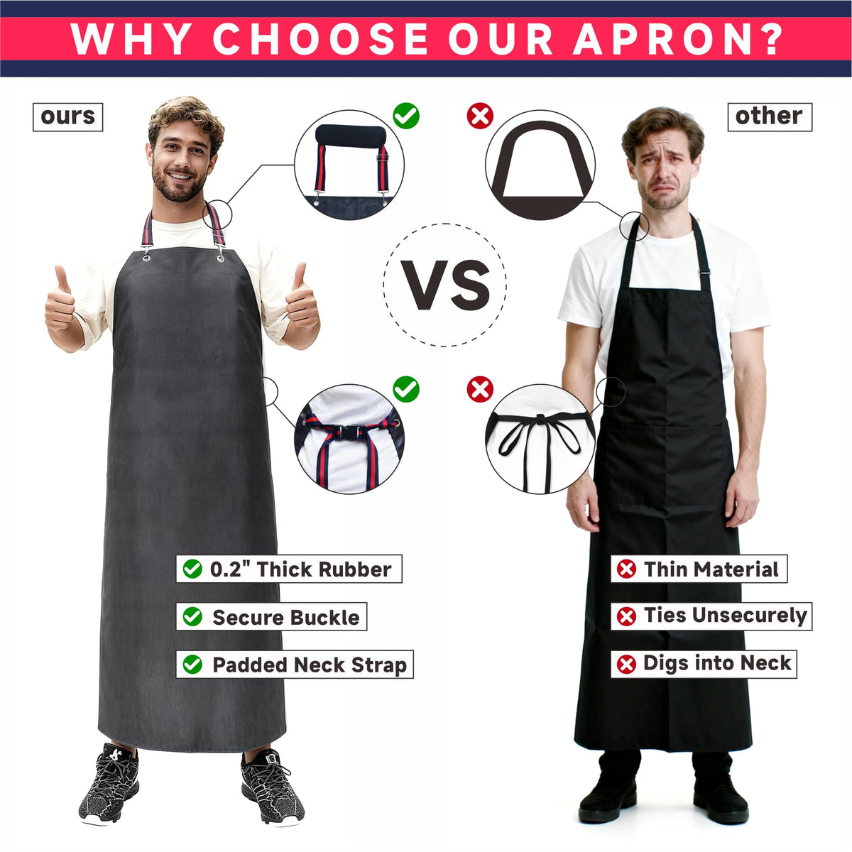 GoldPig thick rubber apron offers chemical-resistant protection for cleaners and hobbyists.