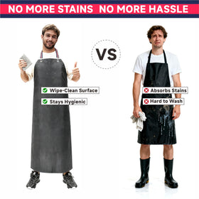 GoldPig thick rubber apron is easy to clean and quick to use after messy jobs.