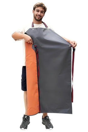 GoldPig thick rubber apron with full-coverage waterproof design keeps you dry during dishwashing.