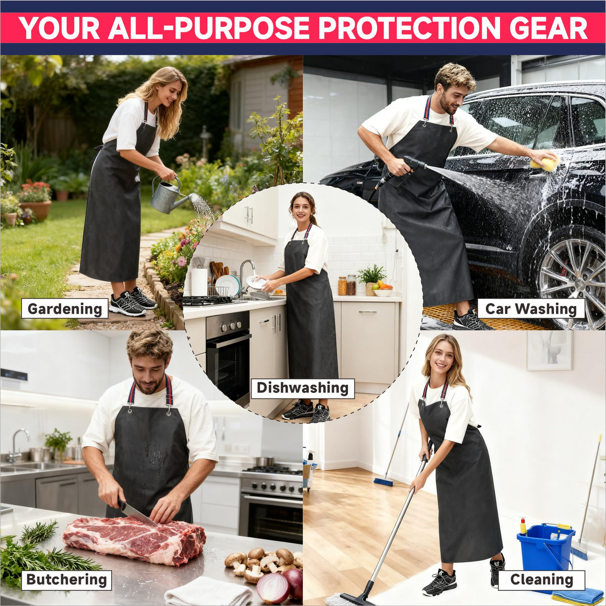 GoldPig thick rubber apron provides a high-pressure water barrier for powerful washing jobs.