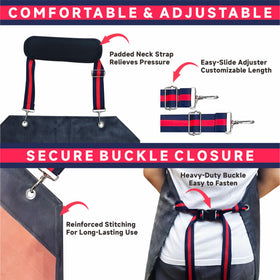 GoldPig thick rubber apron features tear-resistant construction that stands up to daily wear.