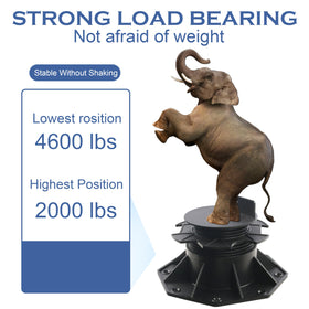 Goldshire deck pedestal with screw ring height adjustment enables precise leveling