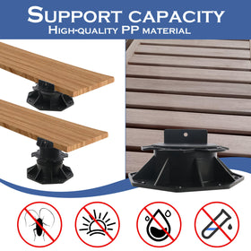 Goldshire adjustable deck pedestal close-up in UV-resistant polypropylene material