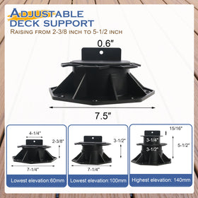 Goldshire pedestals under a deck provide drainage and airflow