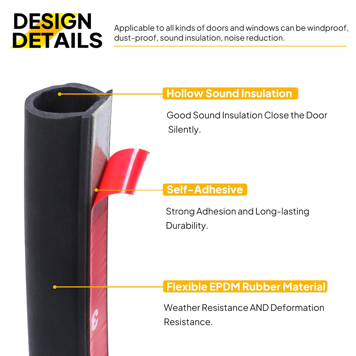 GoldWheel D-Shape bulb seal cross-section shows flexible EPDM profile.