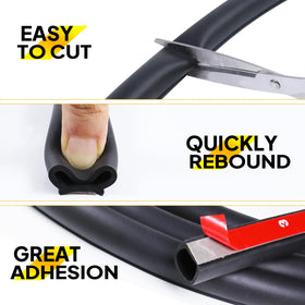 GoldWheel D-Shape Weather Strip installation shows easy trimming for a perfect fit.