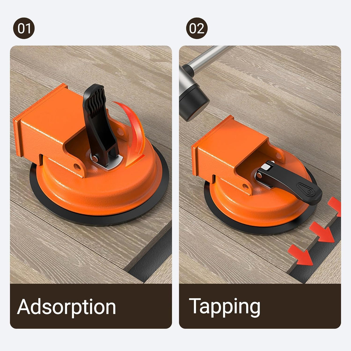 Goletsure Floor Fixer Tool acoustic dampening pads reduce noise during use.