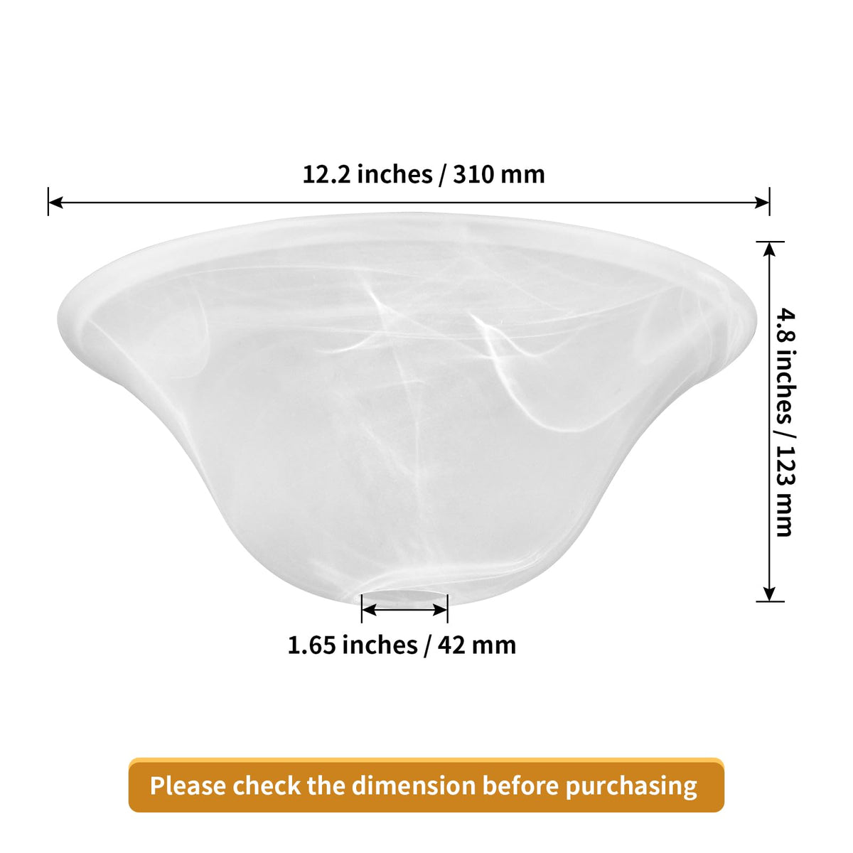 Golhom lipless bell glass shade highlighting a smooth dome for refined lighting