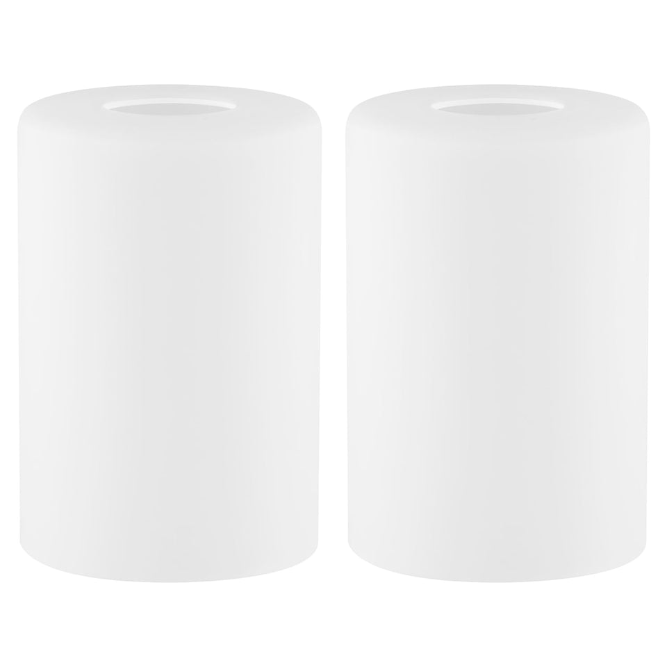 Golhom frosted opal white glass lamp shade 6in diffuses soft light.