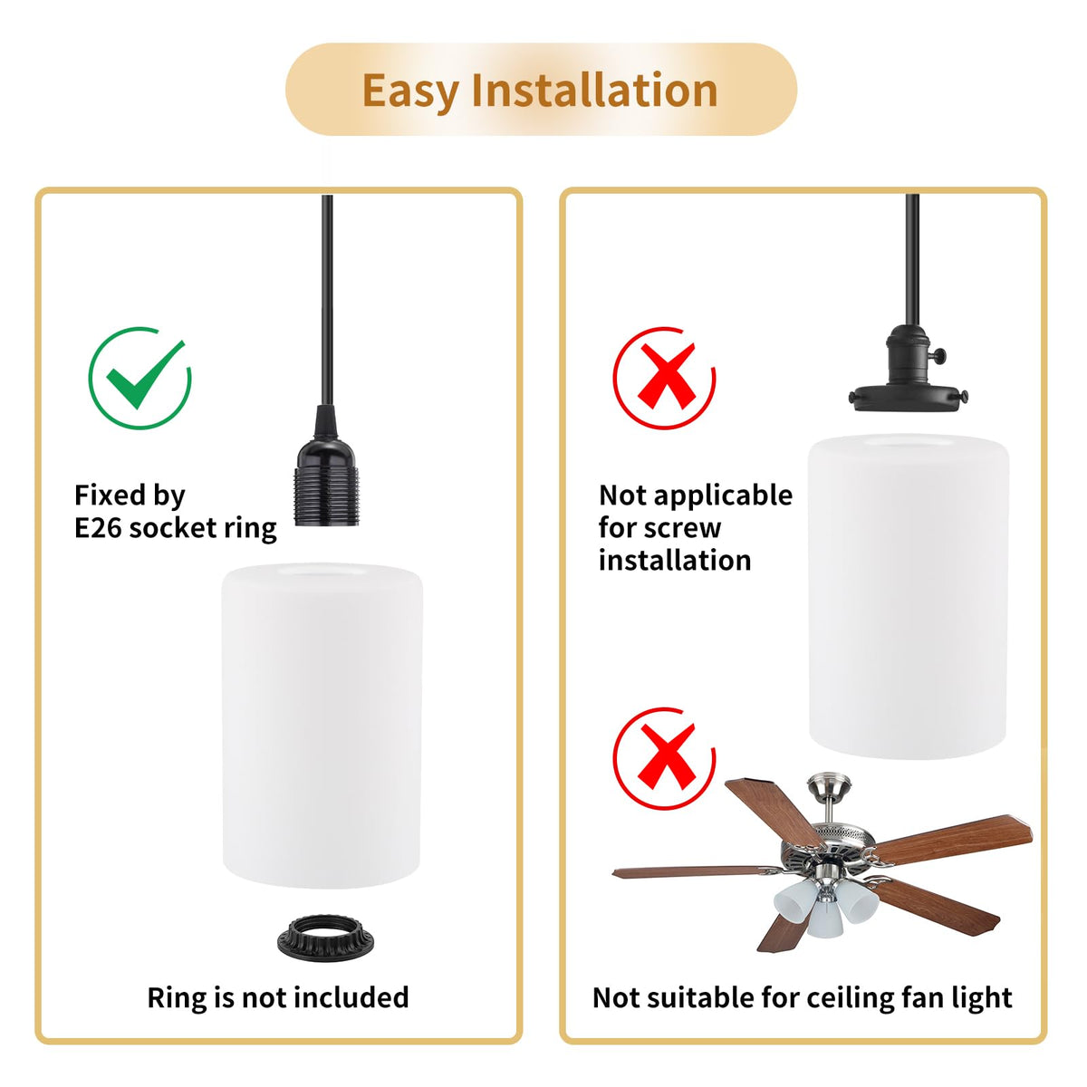 Golhom replacement shade for pendant chandeliers and vanity fixtures.
