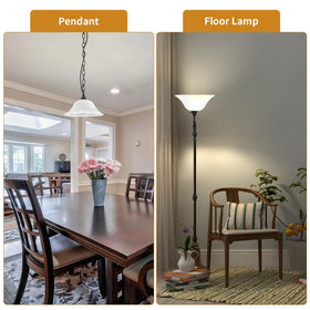 Golhom pendant light glass shade emphasizes refined style and warm illumination