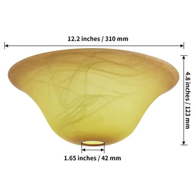 Golhom tawny alabaster shade with cloud swirl adds elegant decor and warmth