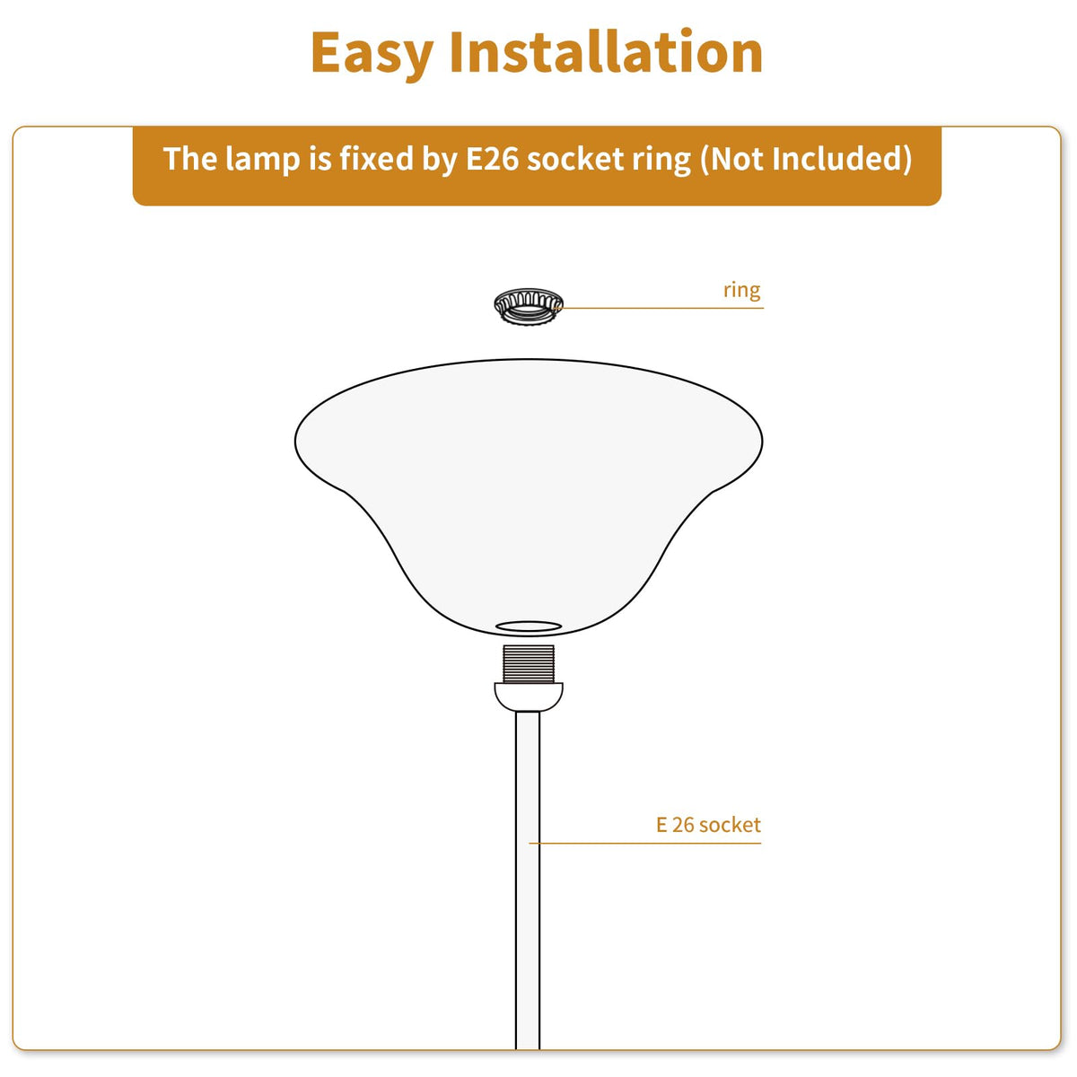 Golhom 4.8in height shade fits compact torchiere setups neatly
