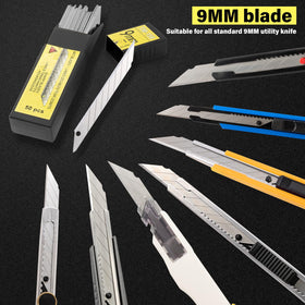 Gomake 30-degree carbon steel blades for detail work.