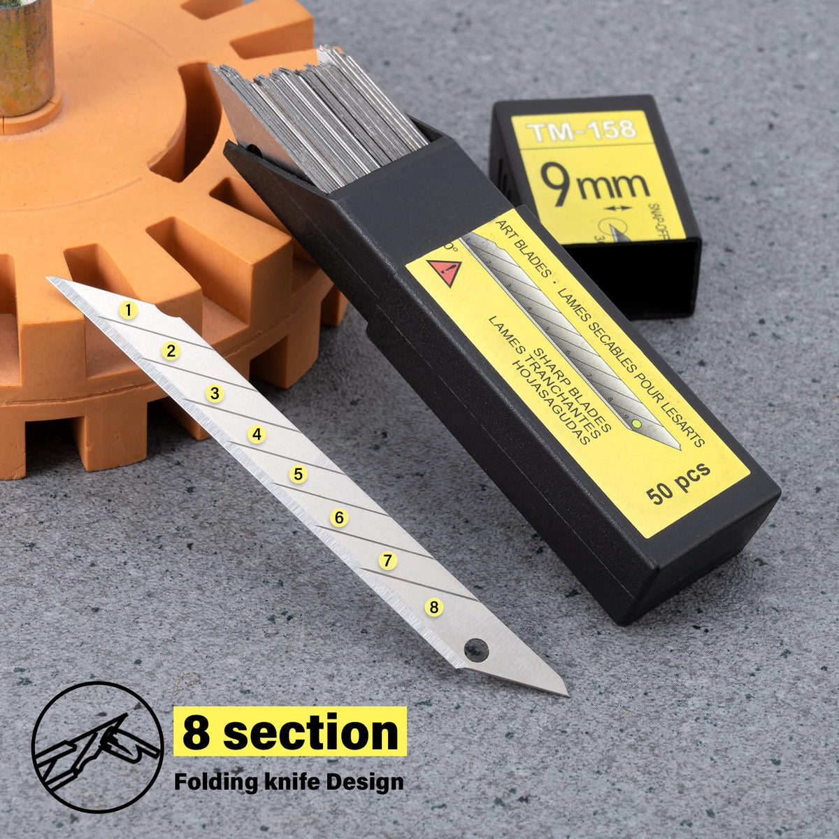 Gomake 9mm replacement blades fit most retractable knives.