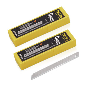 Gomake 9mm replacement blades stored in a hard plastic case for easy access.