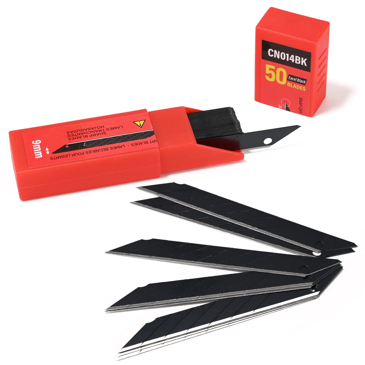 Gomake carbon steel blades close-up showing a 30-degree edge for clean cuts.