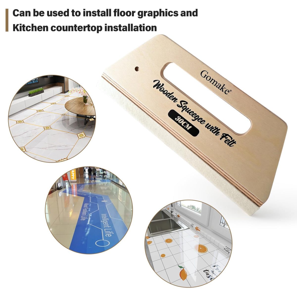 Gomake floor graphics and wallpaper installation tool for large-format projects