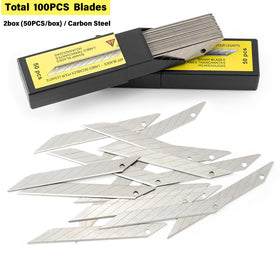 Gomake hard plastic case keeps blades organized.