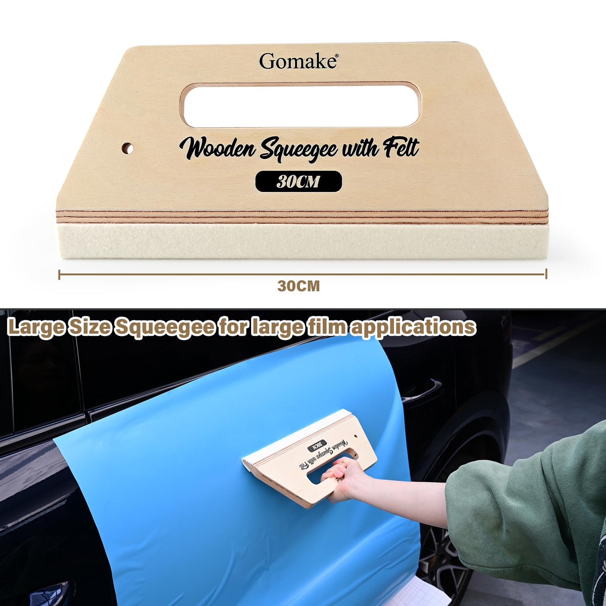 Gomake open-handle design squeegee saves space during storage and use