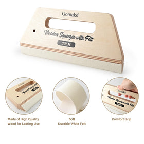 Gomake ergonomic wallcovering smoothing tool for comfortable use and precise control