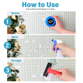 Gomake ergonomic-handle scraper provides comfortable grip during removal.
