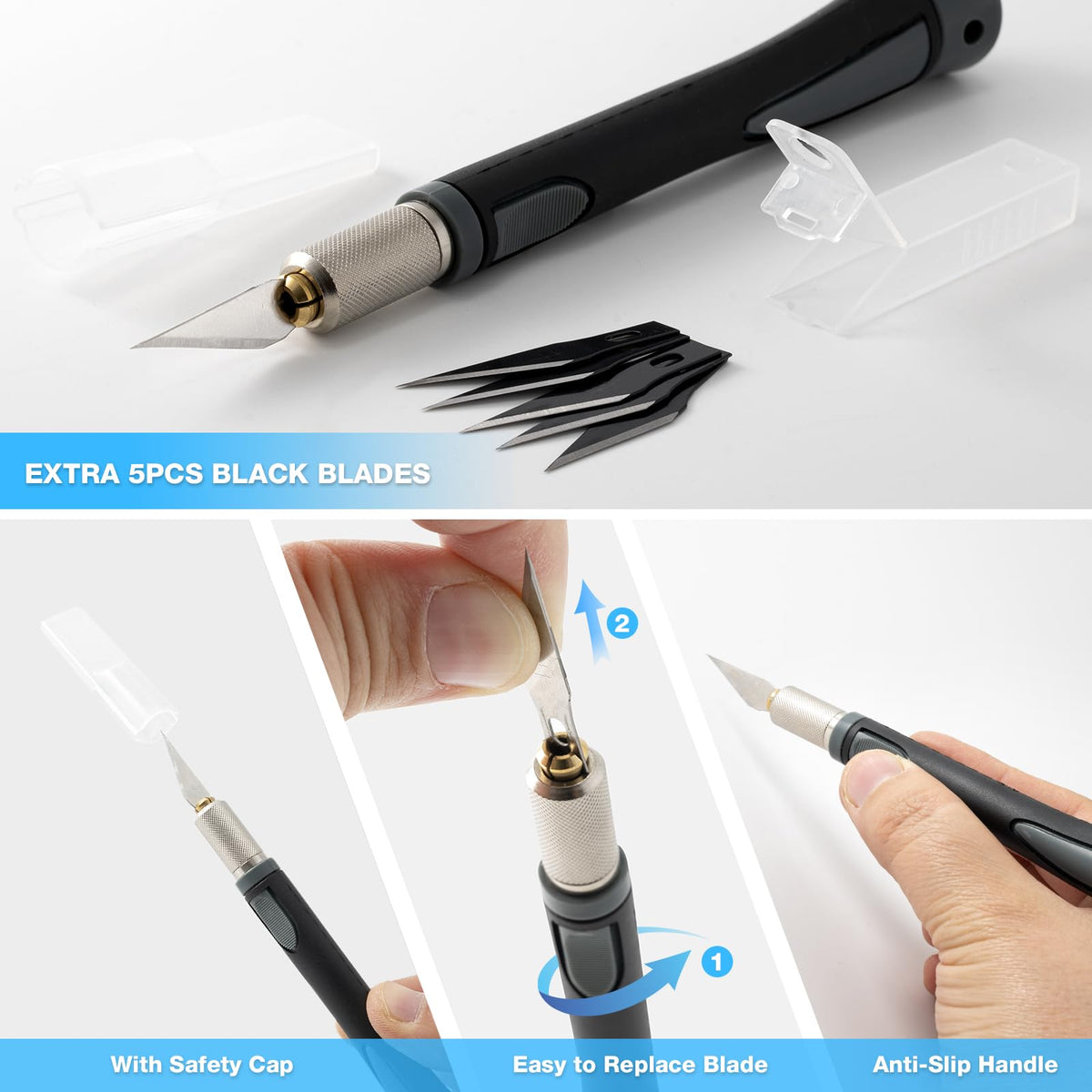 Gomake replaceable blades extend knife life for ongoing projects.