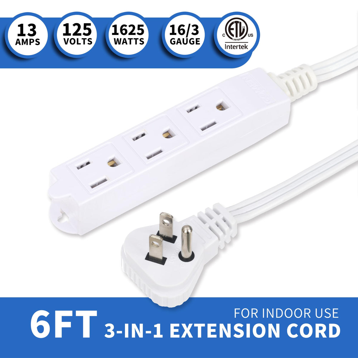 GOMEN angled flat plug design saves space behind furniture
