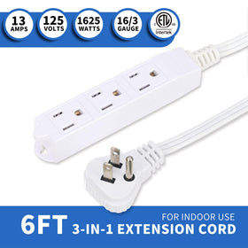 GOMEN angled flat plug design saves space behind furniture