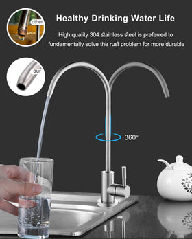 Gonabos 360-degree rotation kitchen faucet for flexible pours.