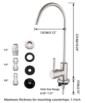 Gonabos brushed nickel finish faucet adds modern style.
