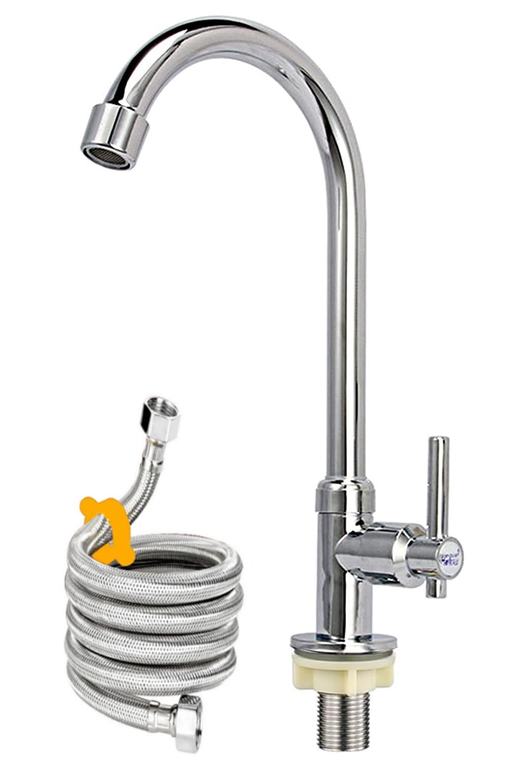Gonabos cold water faucet with high-arc spout for roomy sink reach and reduced splash