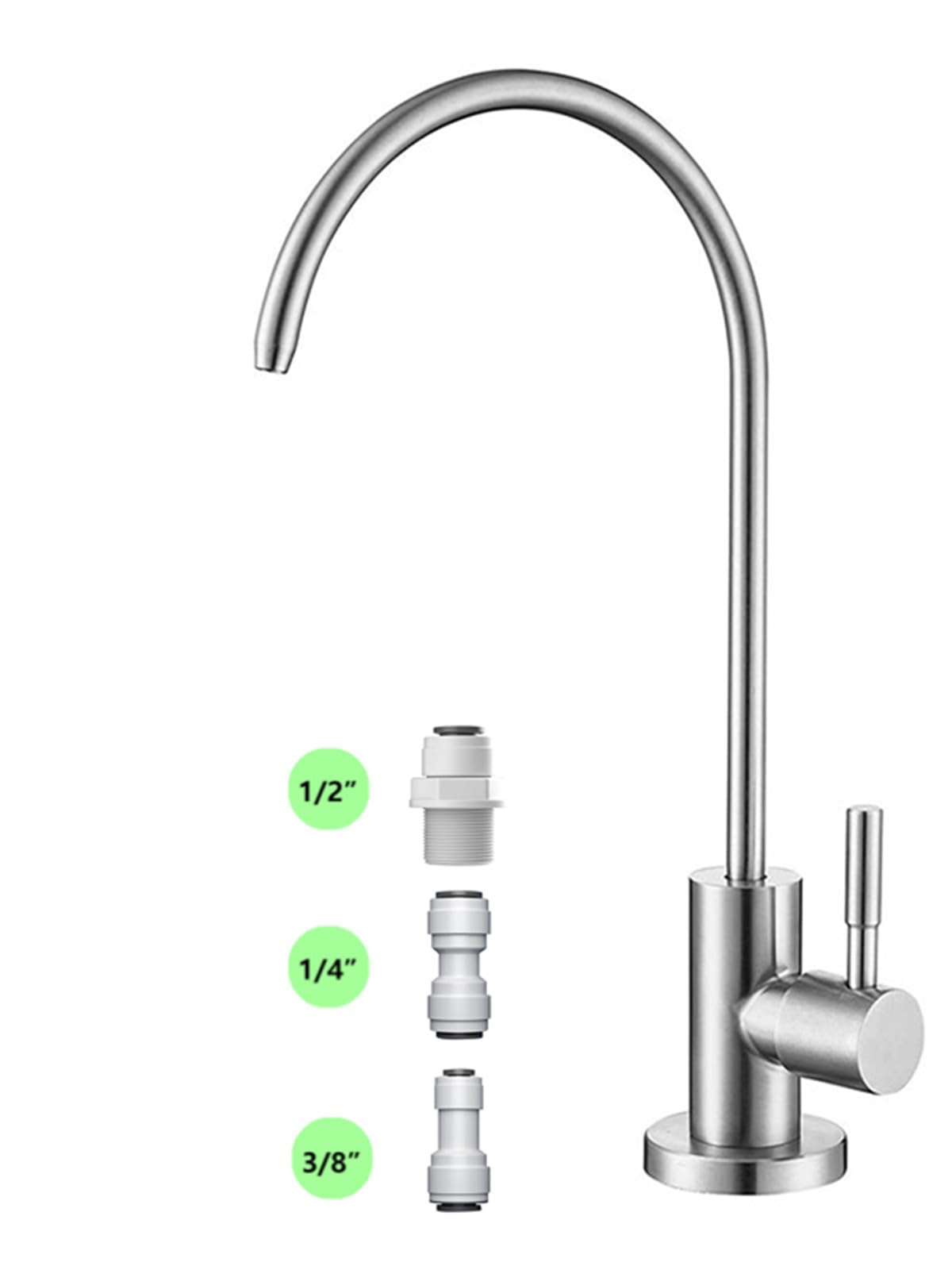 Gonabos drinking water faucet in stainless steel for clean kitchen hydration.
