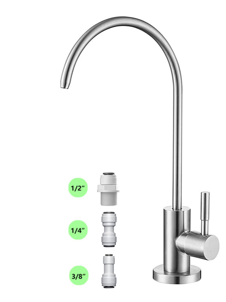 Gonabos drinking water faucet in stainless steel for clean kitchen hydration.