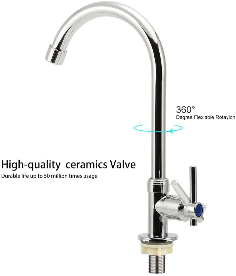 Gonabos gooseneck rotates 360 degrees for flexible sink use