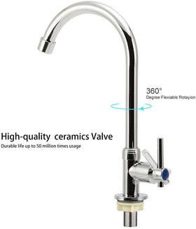 Gonabos gooseneck rotates 360 degrees for flexible sink use