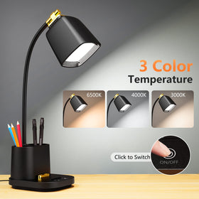 GONDSILY LED desk lamp gooseneck provides precise lighting for tasks