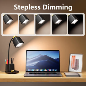 GONDSILY desk lamp with pen holder keeps your desk organized