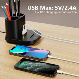 GONDSILY desk lamp with phone stand keeps devices within reach