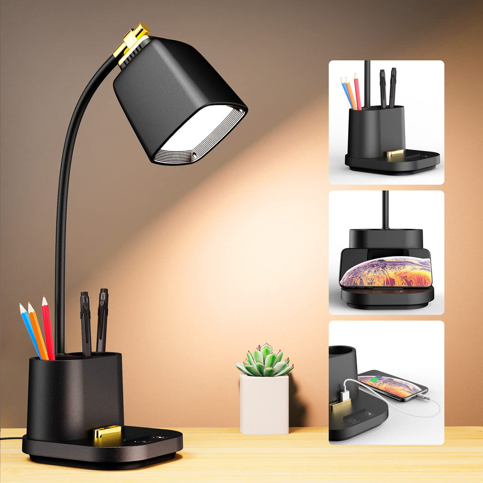 GONDSILY LED desk lamp with USB charging port for convenient device charging