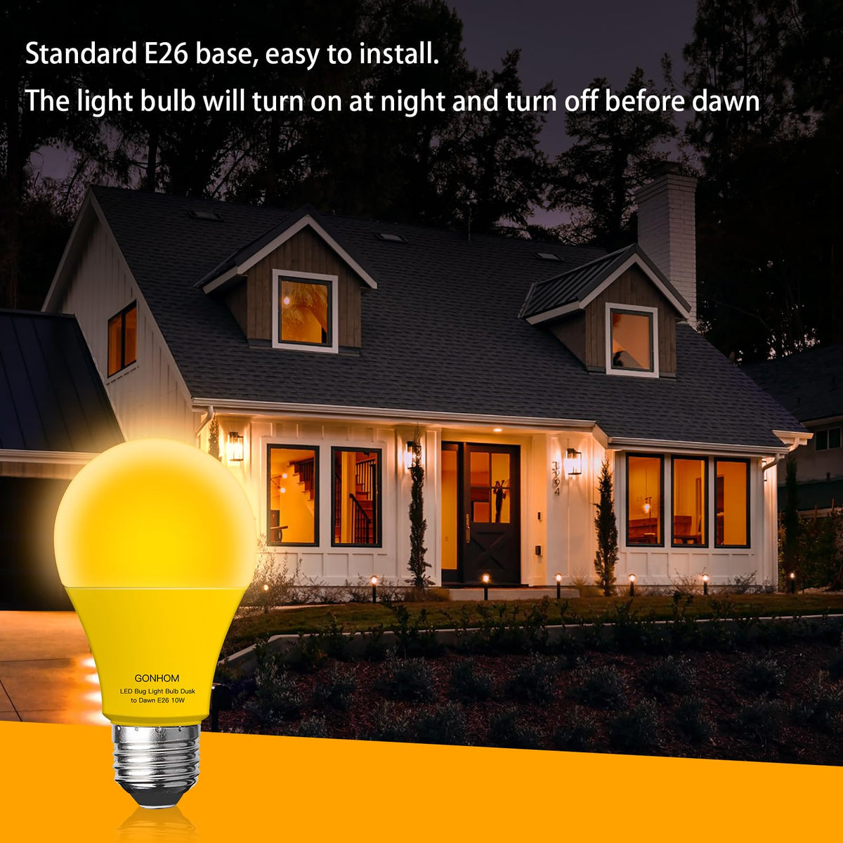 Gonhom amber LED bulb suitable for wide outdoor applications