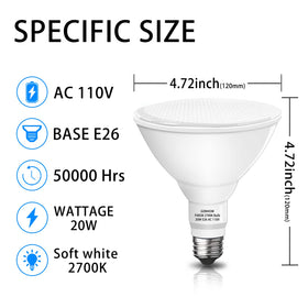 Gonhom E26 base outdoor flood light easy installation in any porch or garage.